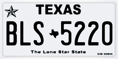 TX license plate BLS5220
