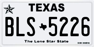 TX license plate BLS5226