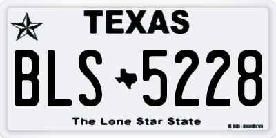 TX license plate BLS5228