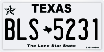 TX license plate BLS5231