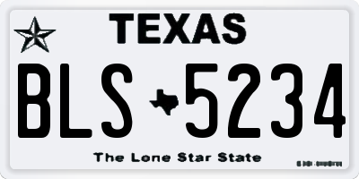 TX license plate BLS5234