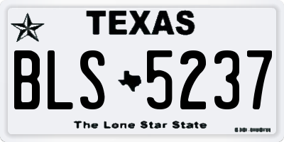 TX license plate BLS5237