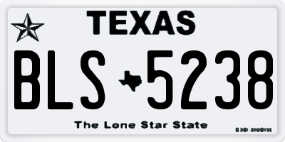TX license plate BLS5238