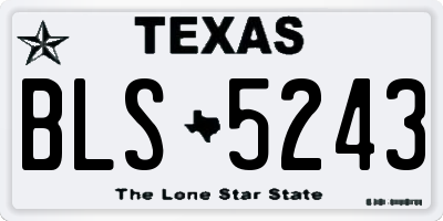 TX license plate BLS5243