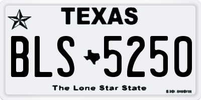 TX license plate BLS5250
