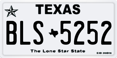 TX license plate BLS5252