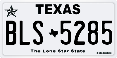 TX license plate BLS5285