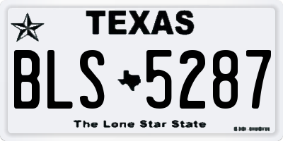 TX license plate BLS5287