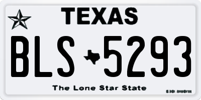 TX license plate BLS5293