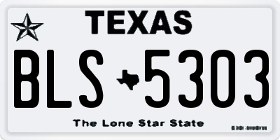 TX license plate BLS5303