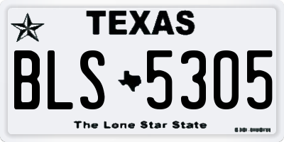 TX license plate BLS5305