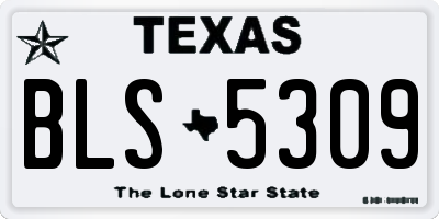 TX license plate BLS5309