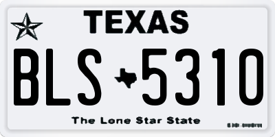 TX license plate BLS5310