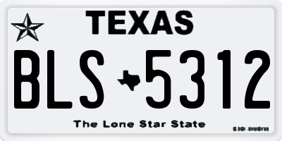 TX license plate BLS5312
