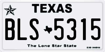 TX license plate BLS5315