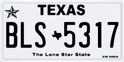 TX license plate BLS5317