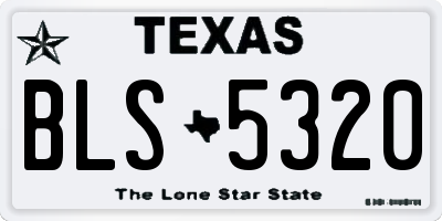 TX license plate BLS5320