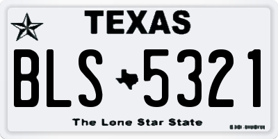TX license plate BLS5321