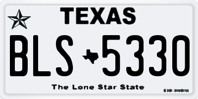 TX license plate BLS5330