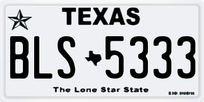TX license plate BLS5333
