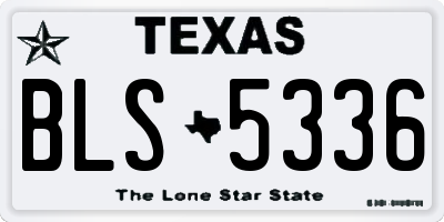 TX license plate BLS5336