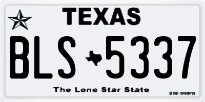 TX license plate BLS5337