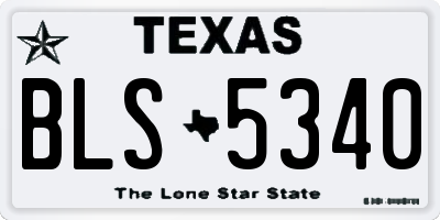 TX license plate BLS5340