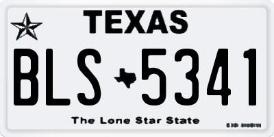 TX license plate BLS5341