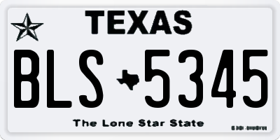 TX license plate BLS5345