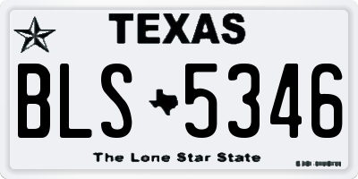 TX license plate BLS5346