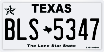 TX license plate BLS5347