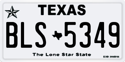 TX license plate BLS5349