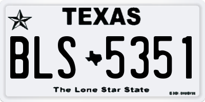 TX license plate BLS5351