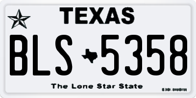 TX license plate BLS5358