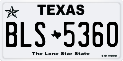 TX license plate BLS5360