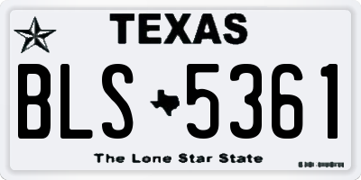 TX license plate BLS5361