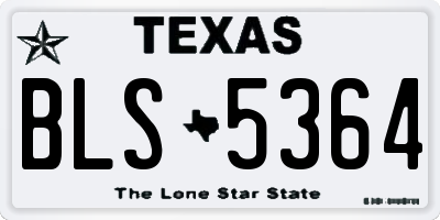 TX license plate BLS5364