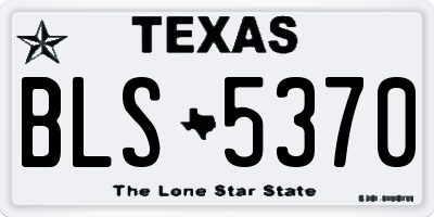 TX license plate BLS5370