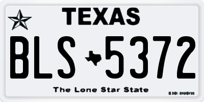 TX license plate BLS5372
