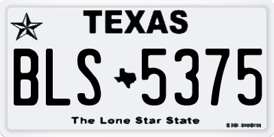 TX license plate BLS5375