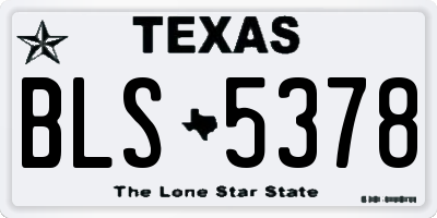 TX license plate BLS5378