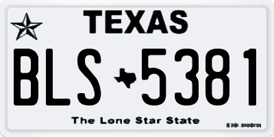 TX license plate BLS5381