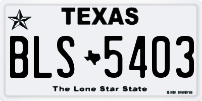 TX license plate BLS5403