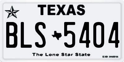 TX license plate BLS5404