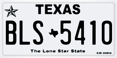TX license plate BLS5410