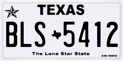 TX license plate BLS5412