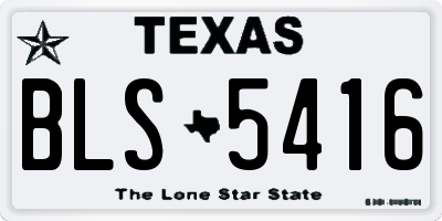 TX license plate BLS5416