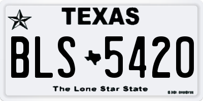 TX license plate BLS5420