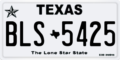 TX license plate BLS5425