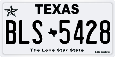 TX license plate BLS5428